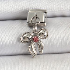 316L Çelik Gümüş Renk Fiyonk Model Nomination Charm - Görsel 1