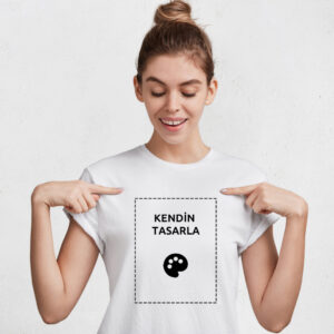 Sıfır Yaka Tişört Kişiye Özel Baskı - Görsel 1